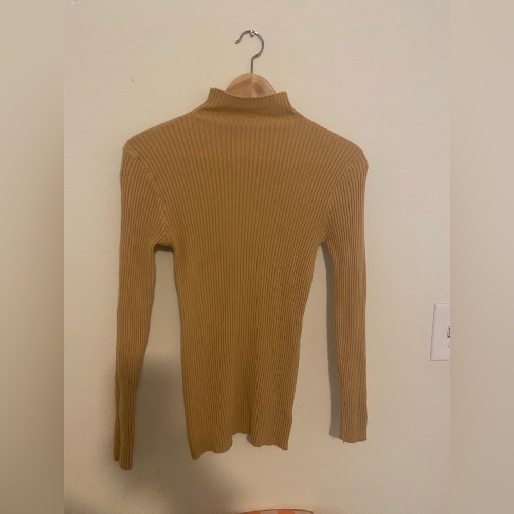 Oak + Fort Ribbed Mock Neck Top
